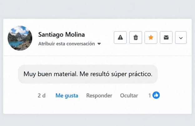 Reseña visual de un usuario de la guía